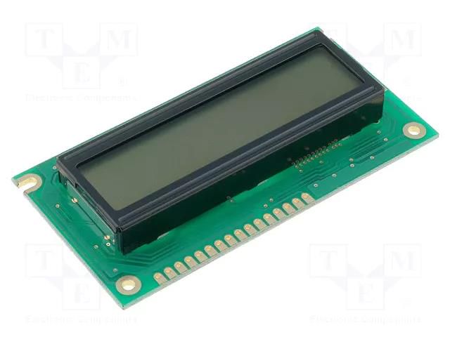 Display: LCD; alphanumeric; FSTN Positive; 16x2; grey; LED; PIN: 16 RAYSTAR OPTRONICS RC1602A-FHW-ESV