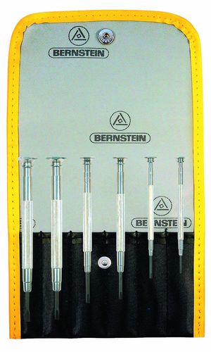 6-piece watchmaker´s screwdriver set, metall, in a wallet of nylon 4-379