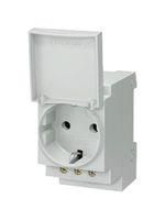 SOCKET OUTLET W/COVER, 16A, GREY, SCREW 5TE6801