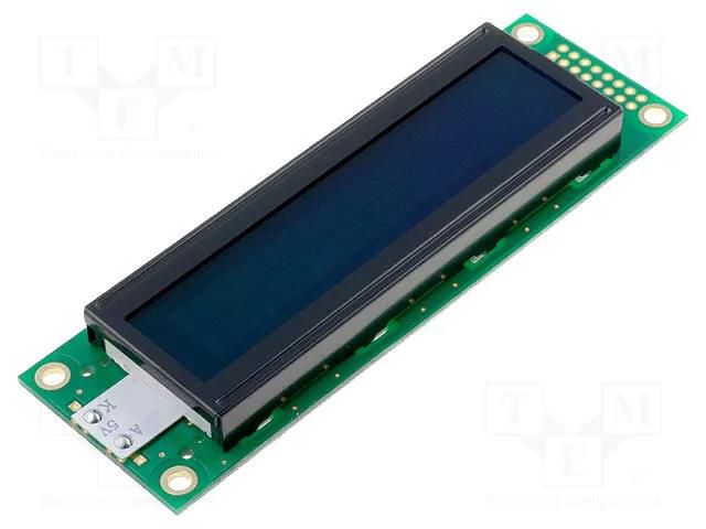 Display: LCD; alphanumeric; FSTN Negative; 20x2; green; LED; PIN: 16 RAYSTAR OPTRONICS RC2002A-TIG-ESX