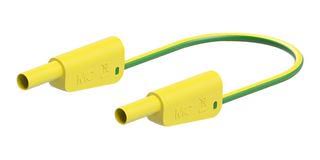 STACKABLE 4MM BANANA PLUG, GRN/YEL, 0.5M 66.2010-05020