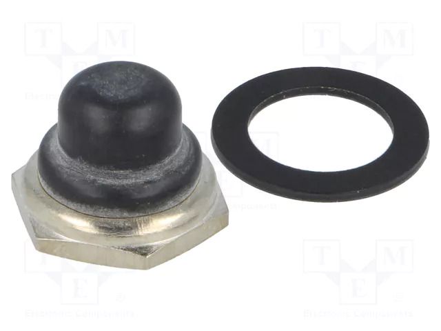 Cap; Actuator colour: black; nickel-plated brass,silicone APEM U589