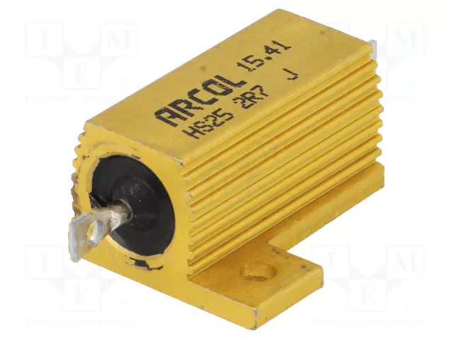 Resistor: wire-wound; with heatsink; screw; 2.7Ω; 25W; ±5%; 550V ARCOL/OHMITE HS25-2R7J