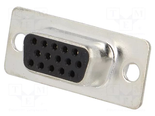 Connector: D-Sub HD; PIN: 15; plug; female; for cable; soldering ENCITECH HDS-15-F-T-B-M