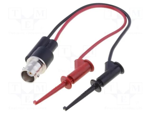 Test lead; 60VDC; BNC socket,clip-on hook probe x2; Len: 0.15m POMONA POM-5188