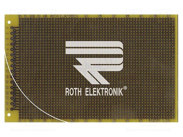 Board: universal; double sided,prototyping; W: 100mm; L: 160mm ROTH ELEKTRONIK GMBH RE220-LFDS