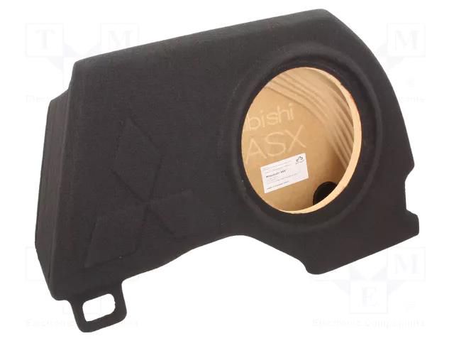 Car loudspeaker enclosure; MDF; black; textil; 250mm; Mitsubishi BASSER OBGL.MITSUBISHI.02