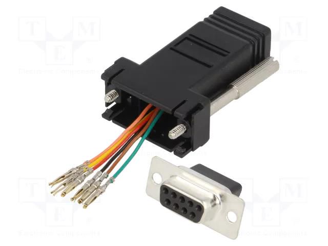 Transition: adapter; D-Sub 9pin female,RJ11 socket ENCITECH DA09-SMJ6-K-RC