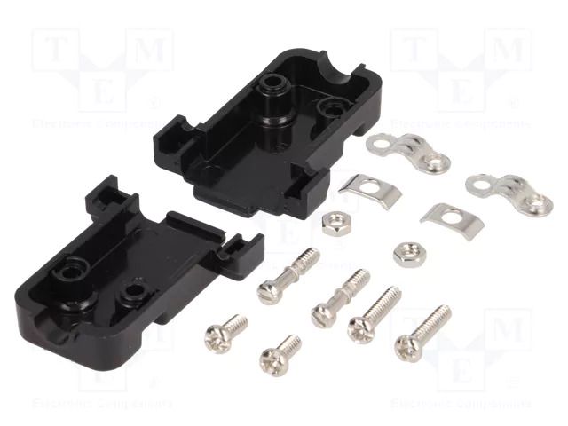 Enclosure for connectors: D-Sub; D-Sub 9pin,D-Sub HD 15pin ENCITECH CCOV09-SC-BK