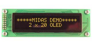 OLED MODULE, COB, 20X2, SPI, 5V MCOB22005A1V-EYS