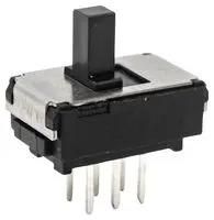 SLIDE SWITCH, DPDT, 0.1A, 12VDC, THT EG2209A