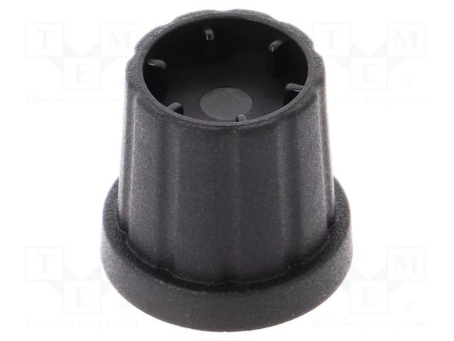 Knob; with flange; plastic; Øshaft: 6mm; Ø16.5x19.2mm; black CLIFF K21-6M
