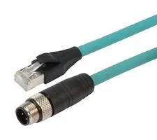 SENSOR CORD, M12 PLUG-RJ45 PLUG, 16.4FT TRG504-T4T-1M
