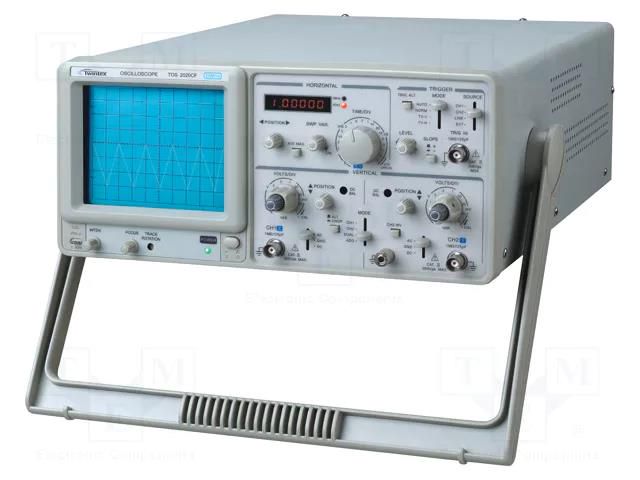 Oscilloscope: analogue; 20MHz; Ch: 2; 100÷240VAC; 1MΩ/25pF; ≤17.5ns TWINTEX TOS-2020CF