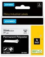 RHINO TAPE PERMANENT POLY BLACK_WHITE 1734523