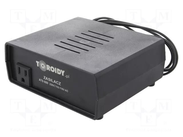 Autotransformer; 230VAC; Power: 600VA; Usec.1: 110÷115V TOROIDY ATS600VA