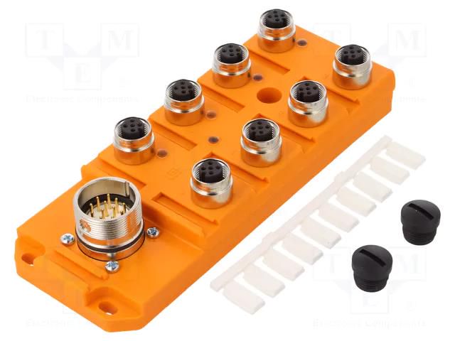 Distribution box; M12; PIN: 5; socket; 60VDC; 4A; ASBS; IP67; IN: 8 LUMBERG AUTOMATION ASBS8/LED5-4