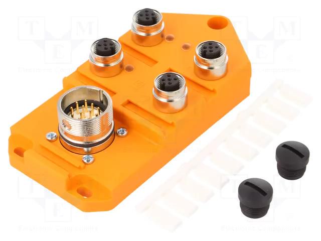 Distribution box; M12; PIN: 5; socket; 60VDC; 4A; ASBS; IP67; IN: 4 LUMBERG AUTOMATION ASBS4/LED5-4