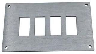 FACE PLATE, 4POS, 107X66X2.5MM, ALUM FSP-4