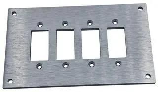 FACE PLATE, 4POS, 107X66X2.5MM, ALUM FSP-4-SSPF