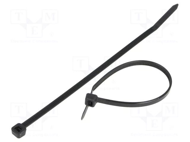 Cable tie; L: 370mm; W: 4.8mm; black; polyamide; 220N; Ømax: 102mm BM GROUP BMN3748