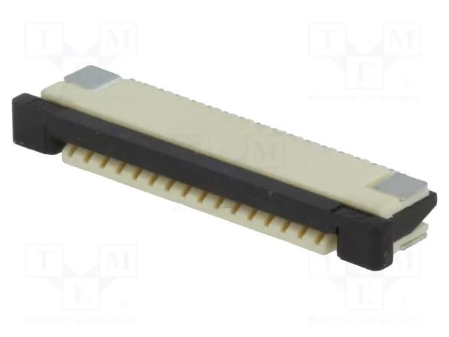 Connector: FFC/FPC; SMT; 100V; 0.5A; PIN: 16; 1mm; horizontal; 30mΩ ADAM TECH PCA-2K-16-HL-3