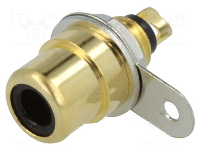 Connector: RCA; socket; female; straight; soldering; gold-plated LUMBERG BTO1VB