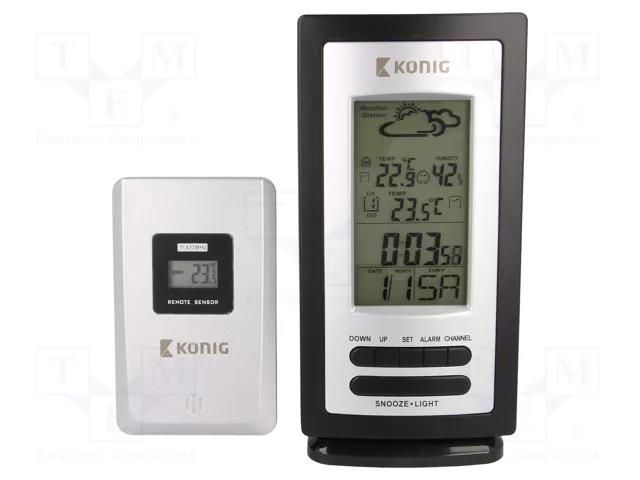 Weather station; LCD; 0÷50°C; Unit: °C,°F  WEST201GY