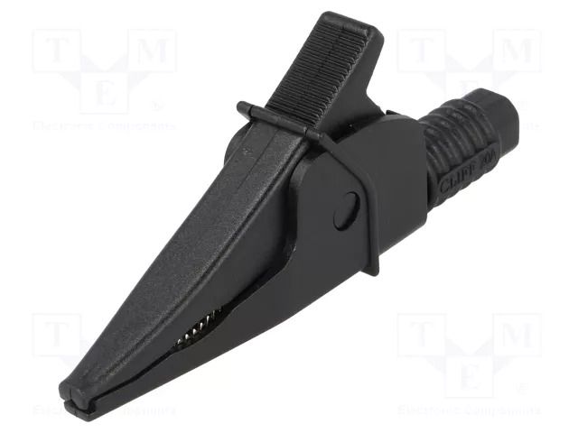 Crocodile clip; 20A; 1kV; black; max.39mm; 4mm socket CLIFF FCR79900B