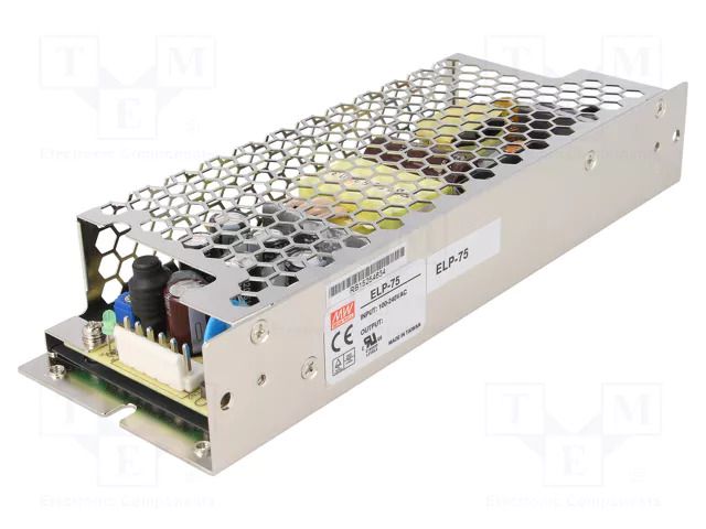 Power supply: switching; open; 76W; 127÷370VDC; 90÷264VAC; OUT: 1 MEAN WELL ELP-75-48-C