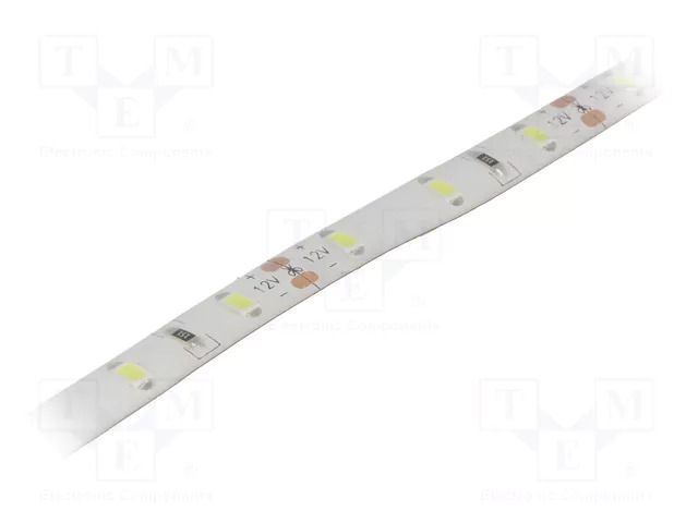 LED tape; white cold; 3528; LED/m: 60; 8mm; white PCB; 120°; 4.8W/m OPTOFLASH OPWH3528-6012EG