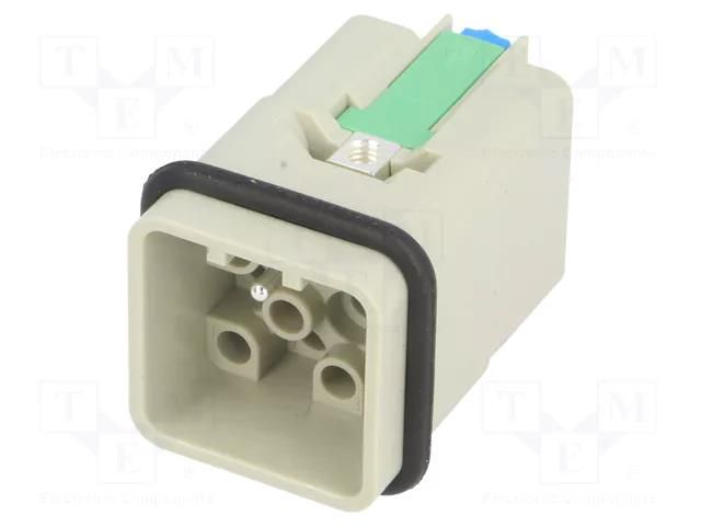 Connector: HDC; contact insert; male; 10A; 400V; Han Q; PIN: 13 HARTING 09120123001