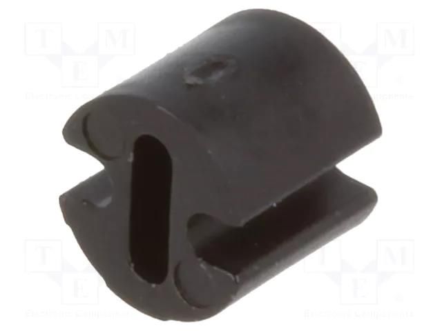 Spacer sleeve; LED; Øout: 4.5mm; ØLED: 3mm; L: 4mm; black; UL94V-2 FIX&FASTEN FIX-LEDH-4