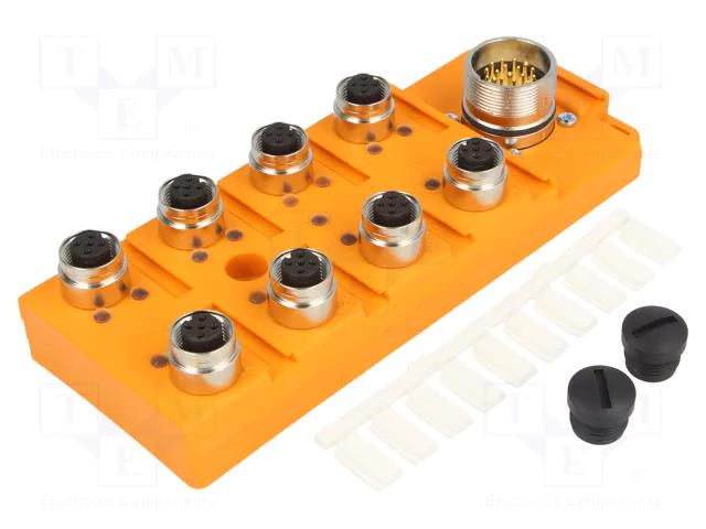 Distribution box; M12; PIN: 5; socket; 60VDC; 4A; ASBSV; IP67; IN: 8 LUMBERG AUTOMATION ASBSV8/LED5