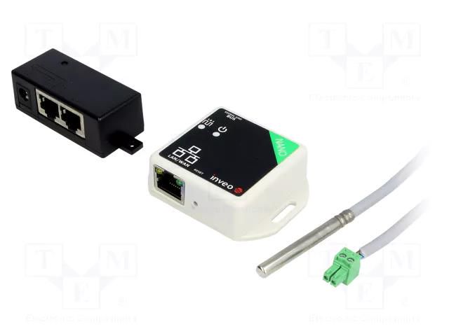 Industrial module: LAN temperature; -10÷55°C; IP30; 12÷24VDC INVEO NANO-TEMP-PLUS