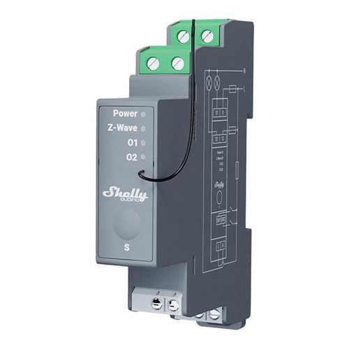 Shelly Qubino Pro 2 DIN rail Relay, 2-channel, Z-Wave, Shelly WavePro2