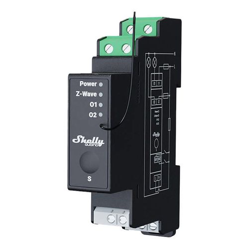 Shelly Qubino Pro 2PM DIN rail Relay, 2-channel, Z-Wave (Power measurement), Shelly WavePro2PM