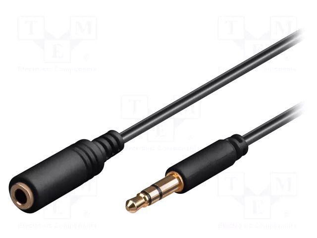 Cable; Jack 3.5mm 3pin socket,Jack 3.5mm 3pin plug; 2m; black GOOBAY AVK-184-200BK