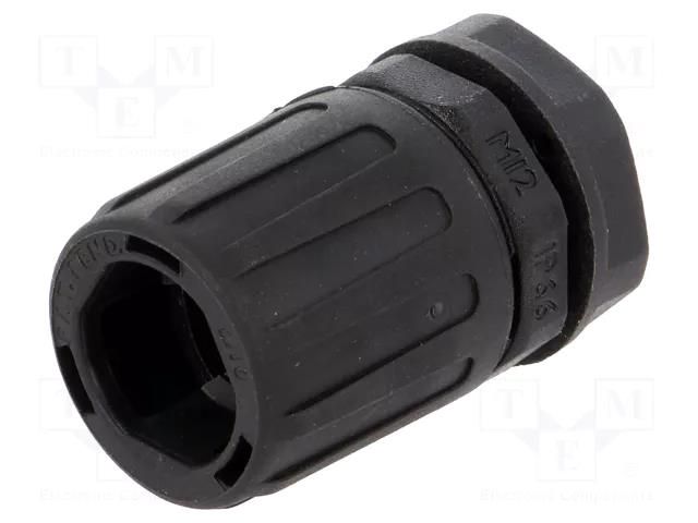 Straight terminal connector; Thread: metric,outside; polyamide HELLERMANNTYTON HG10-S-M12-PA66-BK