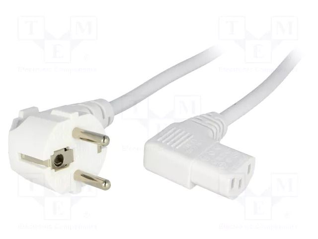 Cable; 3x1mm2; PVC; 2.5m; white; 10A; 250V; Core: Cu; Type: Uni-Schuko LIAN DUNG SN312-3/10/2.5W