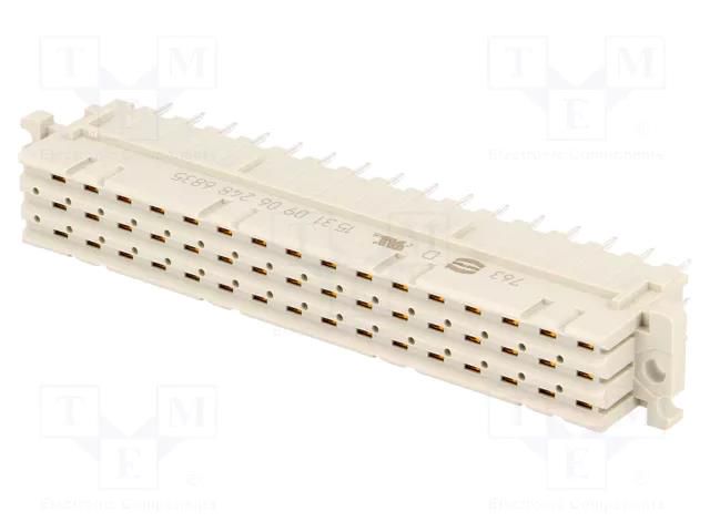 Connector: DIN 41612; plug; type F; female; PIN: 48; d+b+z; THT; 6A HARTING 09062486835