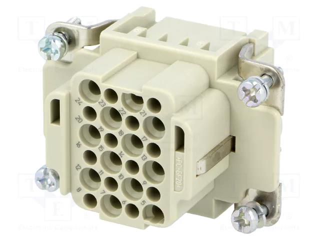 Connector: HDC; contact insert; female; Han® DD; PIN: 24; 24+PE HARTING 09160243101