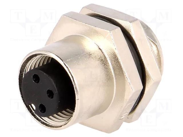 Connector: M12; socket; PIN: 3; female; 250V; IP68,IP69K; soldering AMPHENOL LTW 12-03PFFS-SH8001