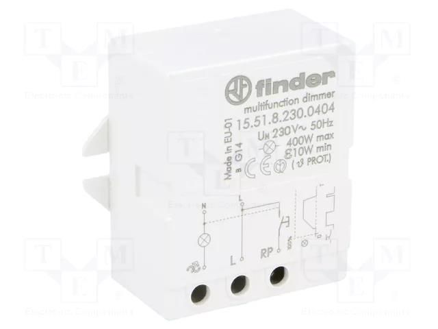 Relay: installation; in mounting box; 15.51; -10÷50°C; IP20; 400W FINDER 15.51.8.230.0404