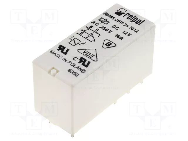Relay: electromagnetic; SPDT; Ucoil: 12VDC; Icontacts max: 16A RELPOL RM85-2011-35-1012