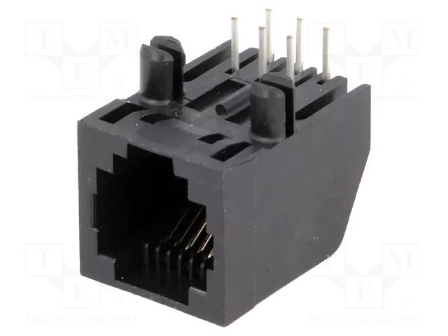 Connector: RJ12; socket; PIN: 6; Cat: 3; low profile; gold-plated TE Connectivity 5555165-1