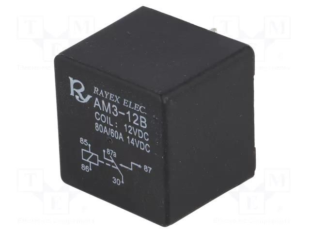 Relay: electromagnetic; SPDT; Ucoil: 12VDC; 80A; automotive; AM3 Recoy/RAYEX ELECTRONICS AM3-12B