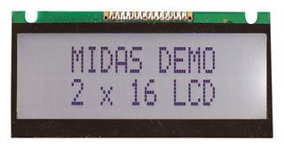 LCD MODULE, 16 X 2, COB, 4.69MM, FSTN MC21605FA6WE-FPTLW