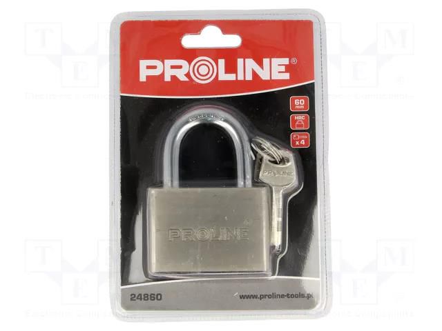 Padlock; shackle; Equipment: key x4; 60mm; gates,cabinets,sheds PROLINE PRE-24860