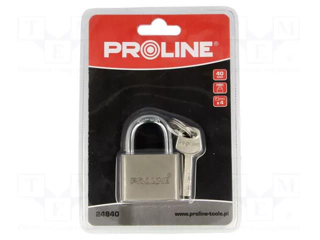 Padlock; shackle; Equipment: key x4; 40mm; gates,cabinets,sheds PROLINE PRE-24840